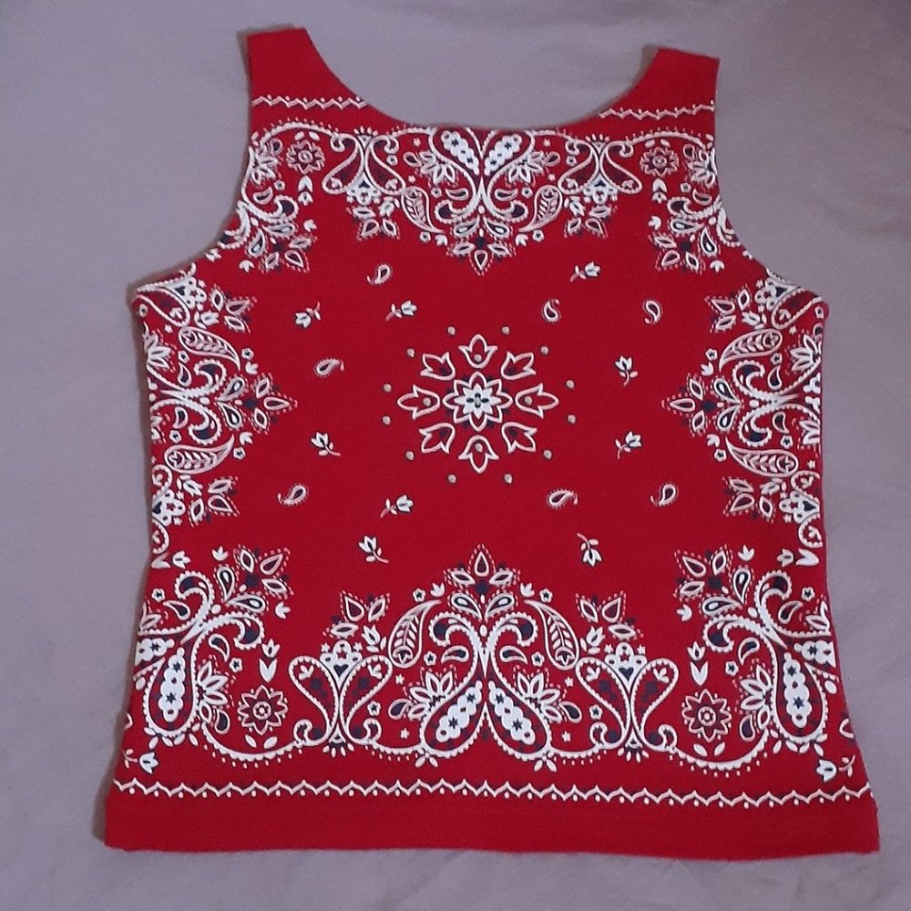 Energie Red Cotton Top Junior Size M nwot